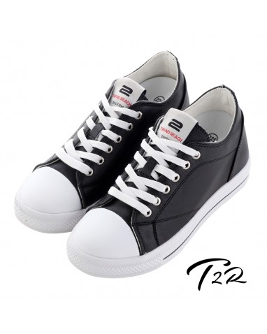 【T2R】時尚高質感隱形增高帆布鞋 ↑7cm 黑