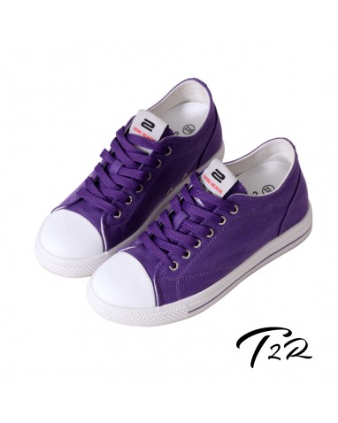 【T2R】百搭帆布隱形氣墊增高鞋 7CM 紫