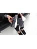 【韓國空運】鋪棉拼接內刷毛休閒懶人便鞋隱形增高鞋-黑-增高3公分