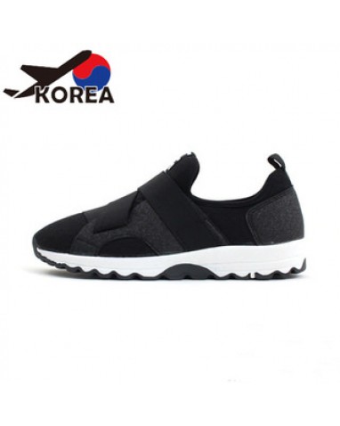 【韓國空運】潮流雙色彈力繃帶拼接運動休閒鞋-黑