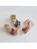 韓國空運 帆布鞋楔形格紋涼鞋